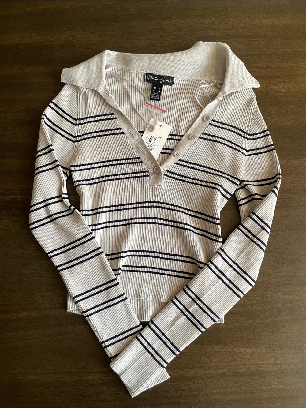 Preppy Streetwear Society Long Sleeve Fitted Polo